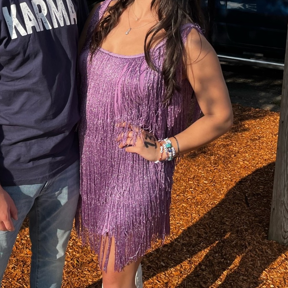 Purple Fringe Dress